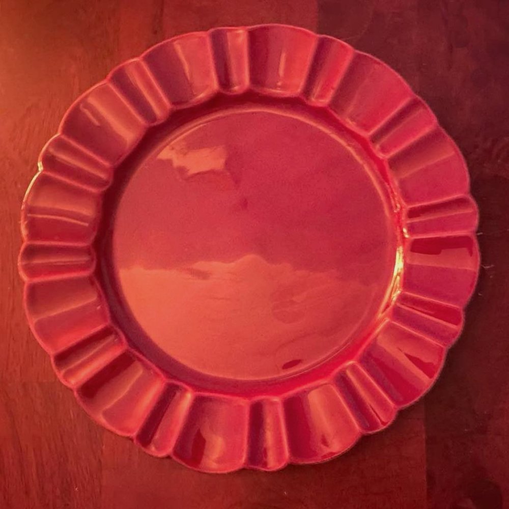 Cranberry Serving Platter From Faianca Subtil Portugal